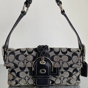 Y2k Signature Coach Braided Flap Shoulder Bag